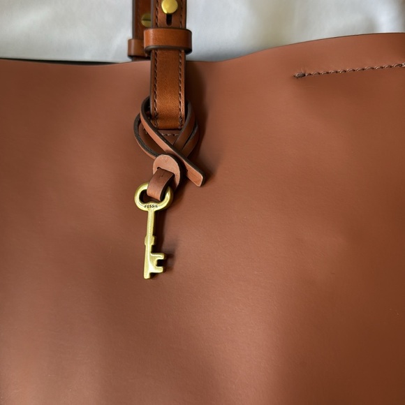 Fossil RACHEL - Handbag Shoulder- Elegant Brown Leather Tote Bag - Picture 4 of 10